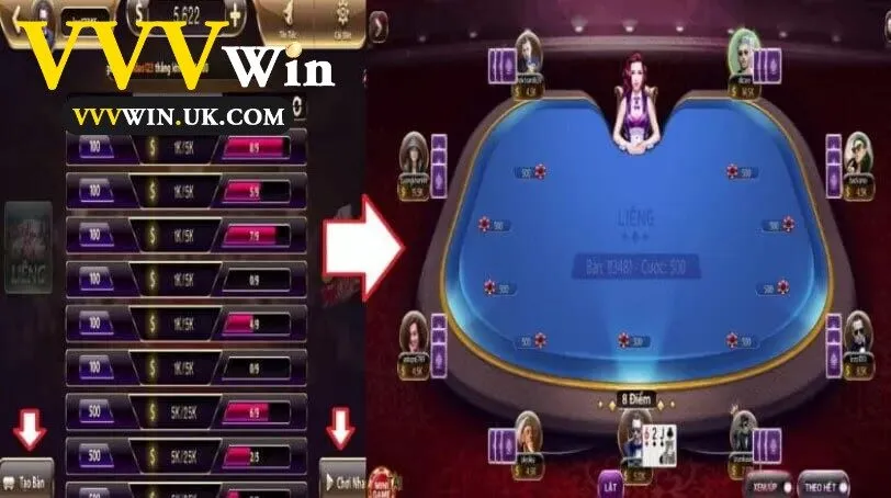 Cách tính tiền trong Liêng Vvvwin